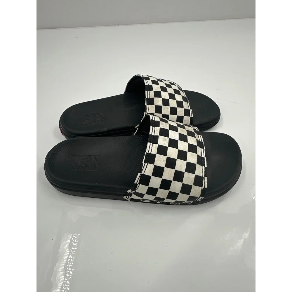 Vans La Costa Slide-On‎ Youth 2.0 Black White Checkerboard Sandals VN0A38CUH0D